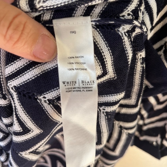 WHBM Sz M Chevron Stripes Tunic Cover Up Blouse Dress Open Knit V Neck Pullover - Picture 9 of 10